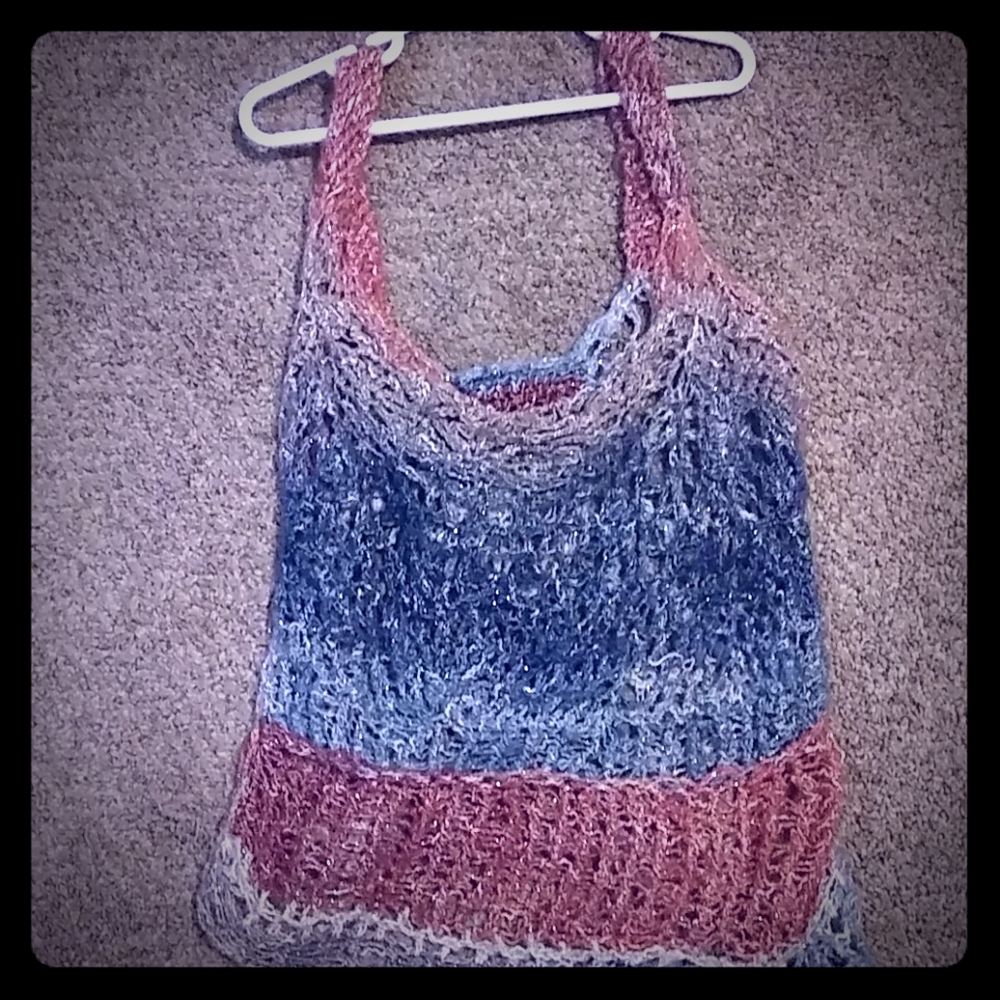 Handmade crochet shimmery tank